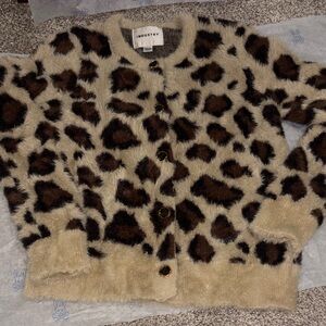 Industry Leopard Print Cardigan Sweater - Brown and Tan